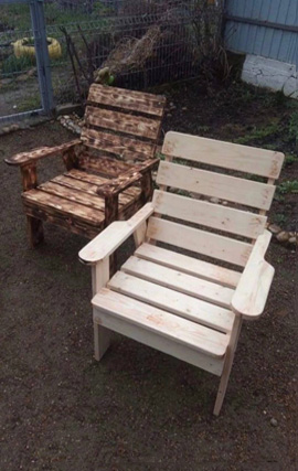 деревянные кресла для садового участка